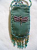 Antique turquoise cell phone holder w/ dragonfly